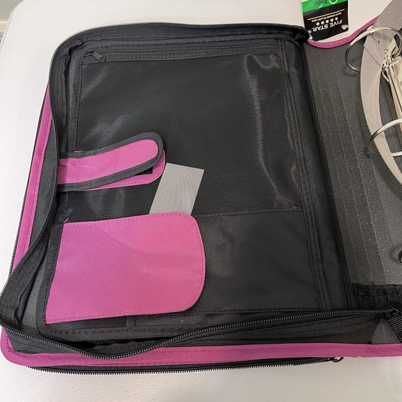 New Five Star Multi Access Zipper 3 Ring Binder 2" Pink Purple File Folder - Picture 5 of 6